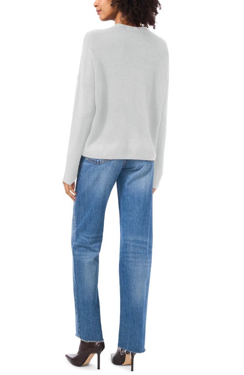 Shop Vince Camuto Cropped Crewneck Sweater In Silver Heather