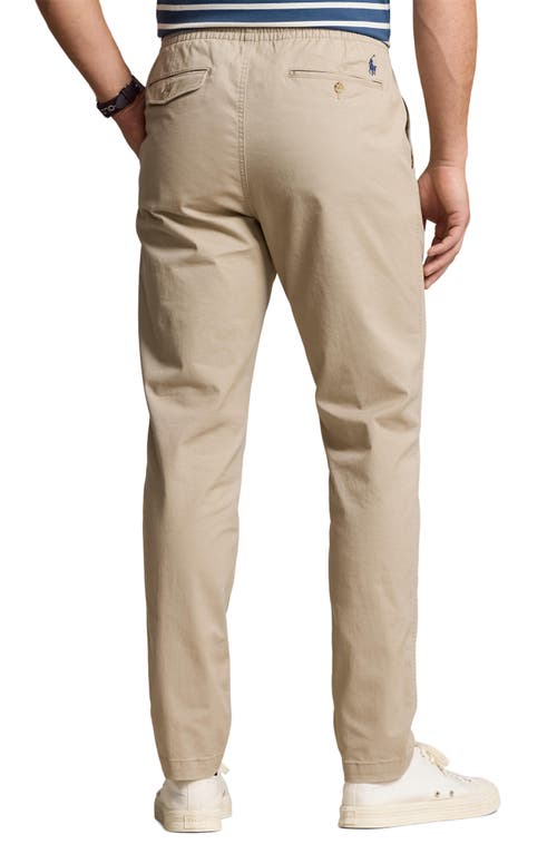 Shop Polo Ralph Lauren Relaxed Tapered Drawstring Stretch Twill Chinos In Khaki Tan