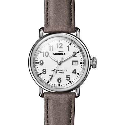 Shinola The Runwell Leather Strap Watch,