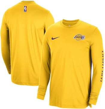 Unisex Los Angeles Lakers Nike Gold 2023/24 Authentic Pregame Long Sleeve  Shooting Shirt