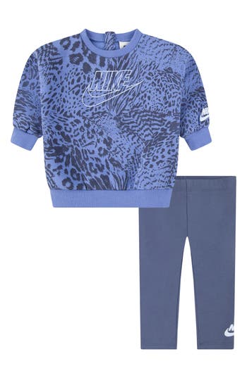 Nike Home Swoosh Home Sweatshirt & Leggings Set In Diffused Blue