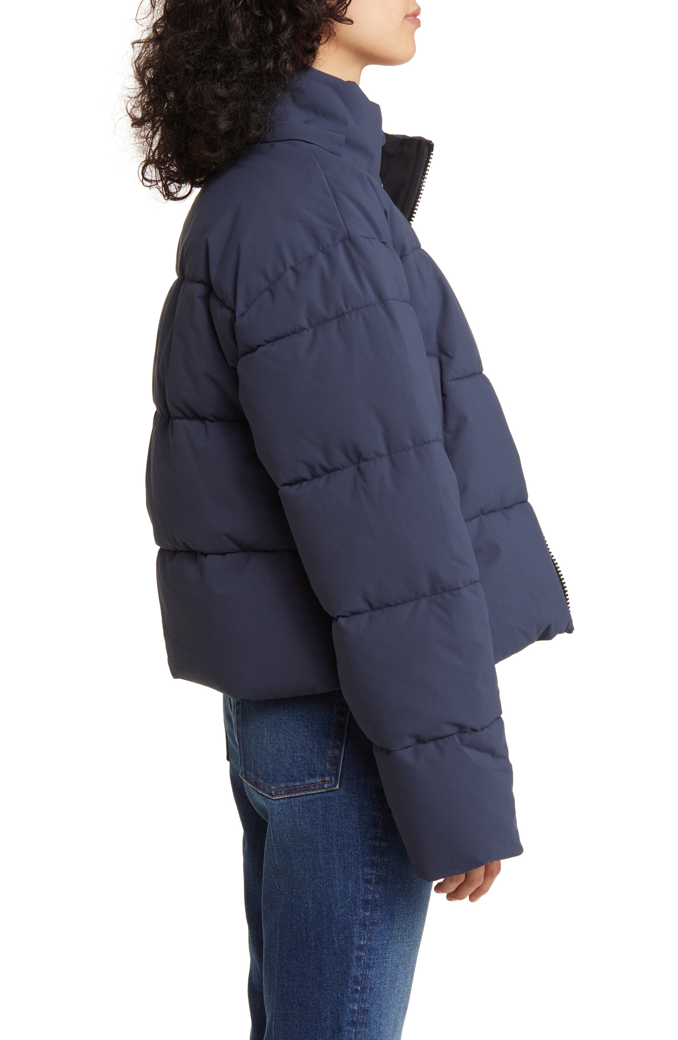 Rip Curl Tidal Anti Series Water Repellent Crop Jacket in Navy