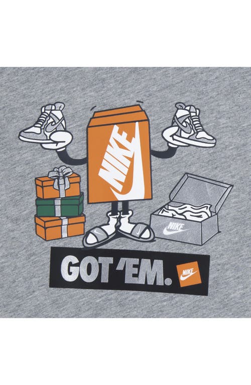 Shop Nike Kids' Boxy Go Team Graphic T-shirt In Dark Grey Heather