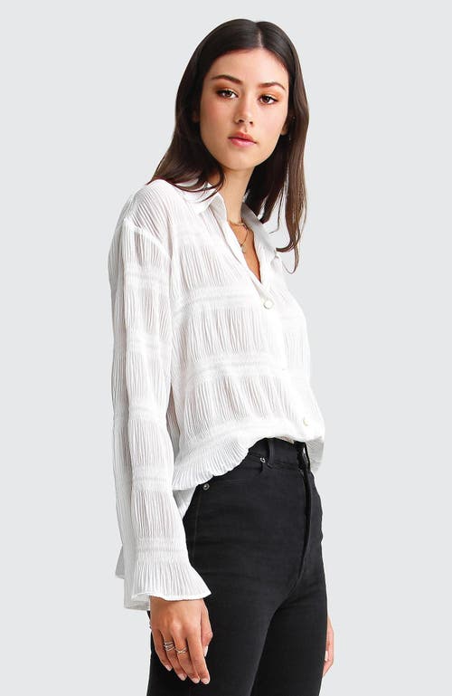 Belle & Bloom Yoko Shirred Chiffon Blouse - Cream