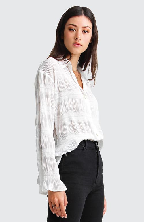 Shop Belle & Bloom Yoko Shirred Chiffon Blouse In Cream