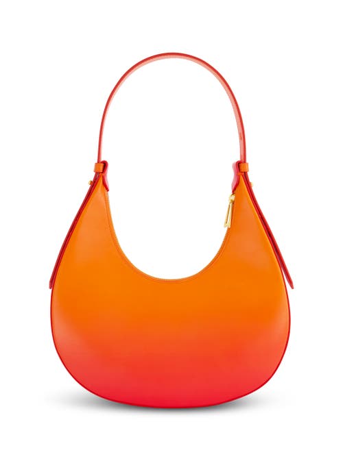 Mac Duggal Ombre Leather Hobo Shoulder Bag In Sunset Ombre
