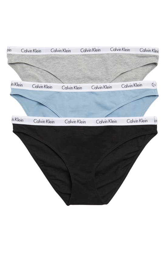 Calvin Klein Assorted Bikinis In Iwh Black/grey