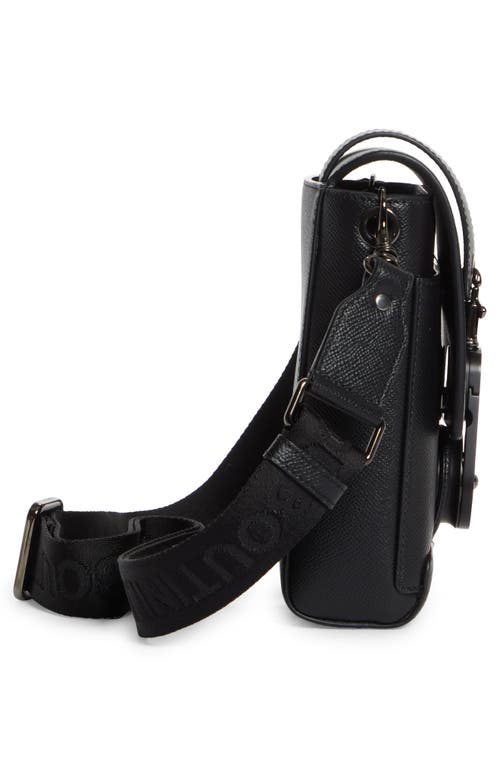 Christian Louboutin Men's Groovy North-south Leather Crossbody Bag In Black/ Black/ Black