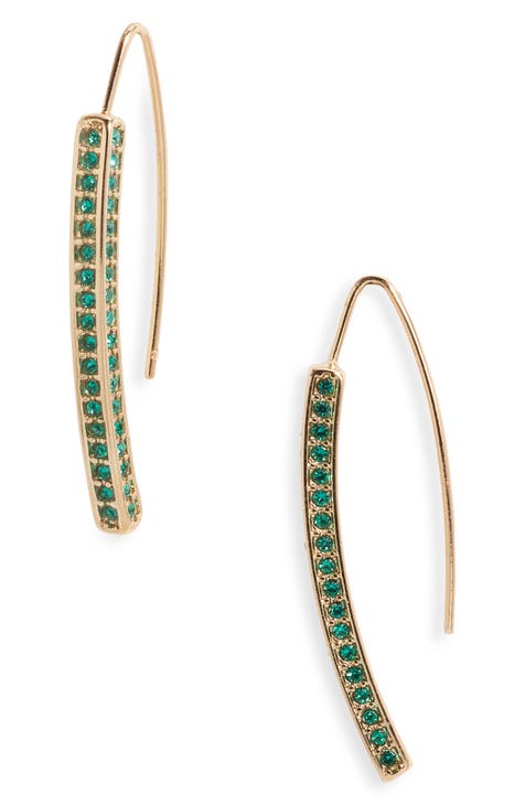 Retro Green Drop Earrings main image 1