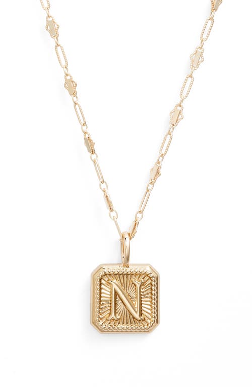 Harlow Initial Pendant Necklace in Gold - N