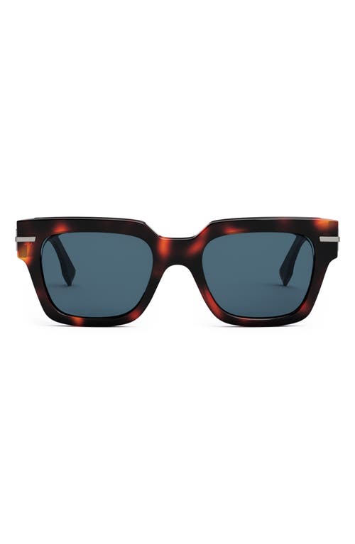 Fendi The Graphy 51mm Geometric Sunglasses In Blonde Havana/blue