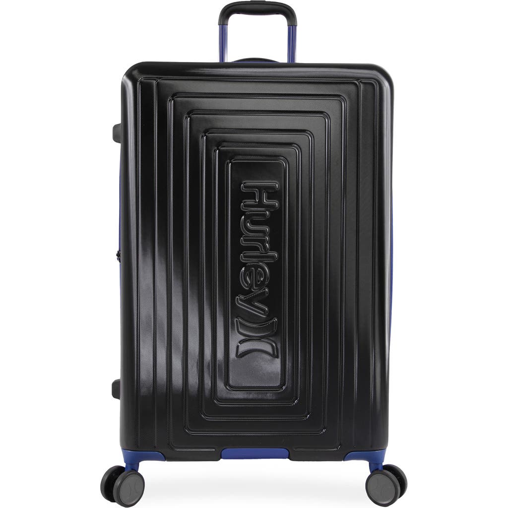 Hurley Suki 29" Hardshell Spinner Suitcase In Black/blue