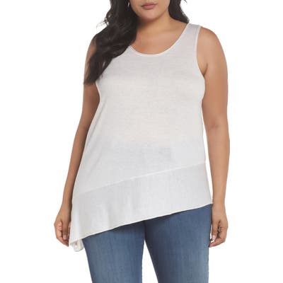 Plus Size Nic+Zoe Traveler Asymmetrical Hem Tank Top, Beige