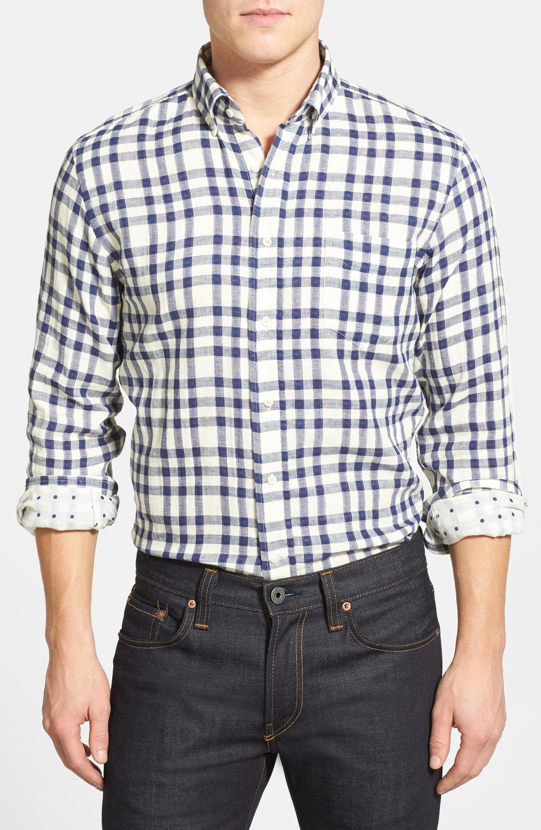 Haspel Slim Fit Oxford Stripe Button Down Sport Shirt Nordstrom