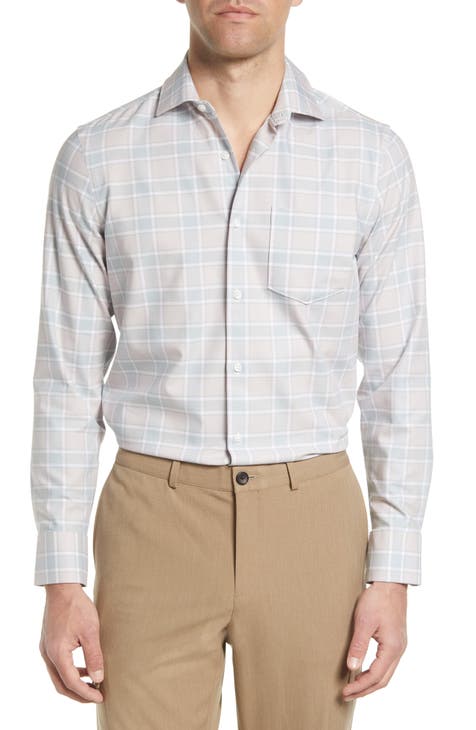 Grey Men'S Cotton Solid Button Down Formal Shirts