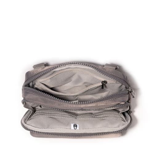 Baggallini Modern Double Zip Crossbody Bag In Smoke Twill