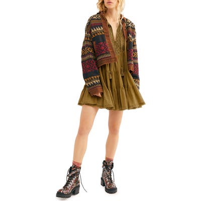 Endless Summer By Free People Something Special Long Sleeve Minidress, Brown