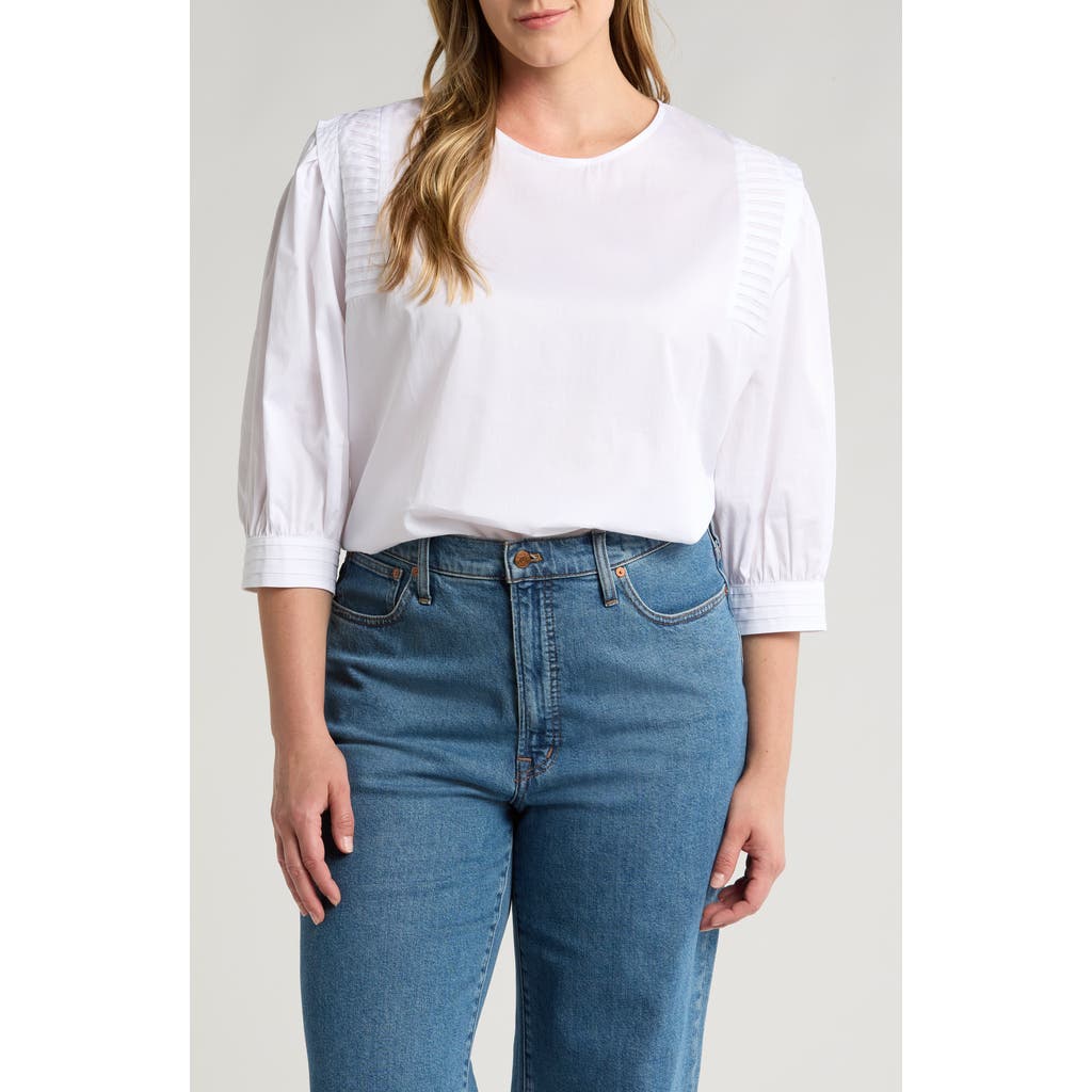 HARSHMAN HARSHMAN DELANEY PLEATED SLEEVE COTTON TOP