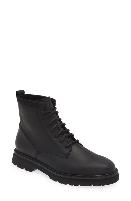 Shop Cole Haan American Classic Waterproof Plain Toe Lace-up Boot In Black/ Black Wp
