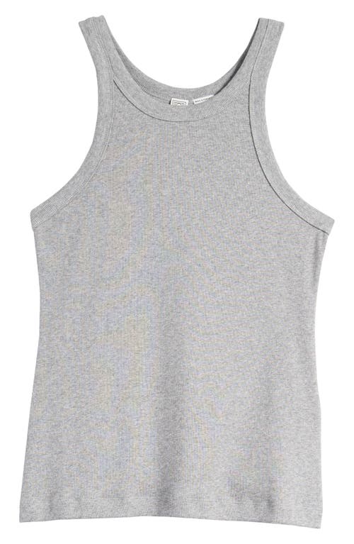 Shop Totême Toteme Curved Rib Tank Top In Grey Melange