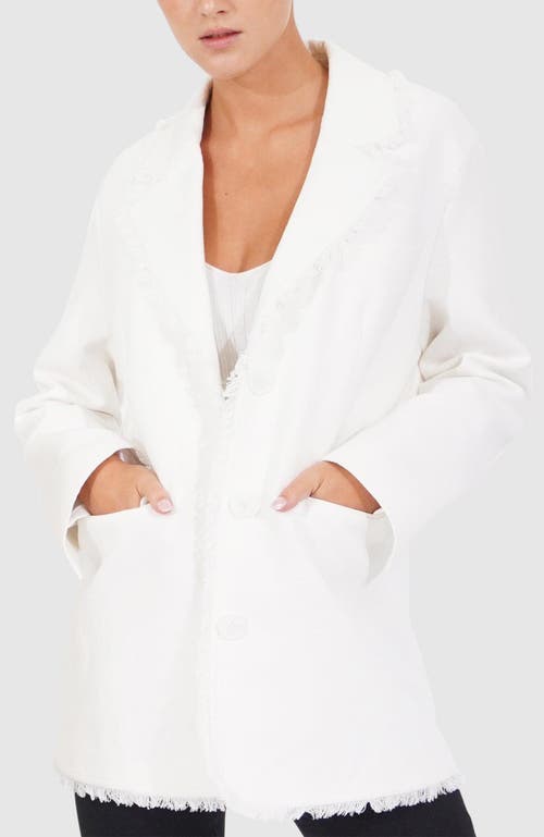 Belle & Bloom Young Blood Frayed Edge Blazer In Cream