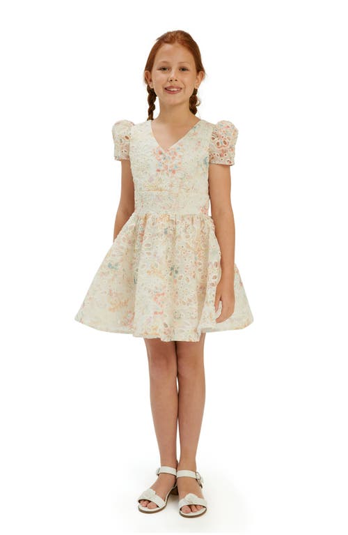 Shop Bardot Junior Kids' Sirena Eyelet Fit & Flare Dress In Yellow Flower