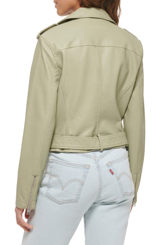 Shop Levi's® Faux Leather Fashion Belted Moto Jacket In Green Cha