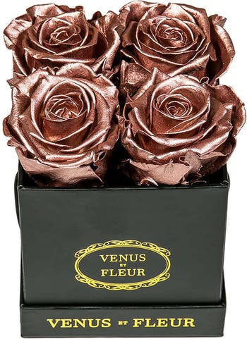 Metal Vases Glow With Luxury Eternity Flowers & Roses - Venus et Fleur®