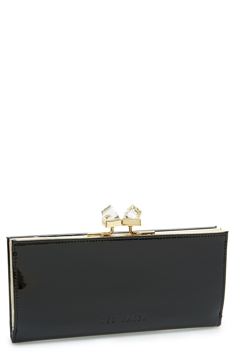 Ted Baker London 'Crystal Popper' Patent Leather Matinee Wallet | Nordstrom