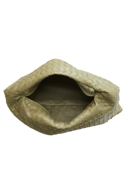 Shop Bottega Veneta Large Hop Intrecciato Leather Hobo Bag In 2929 Travertine-muse Bra