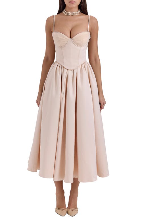 House Of Cb Perfect Midi Dress In Tender Peach