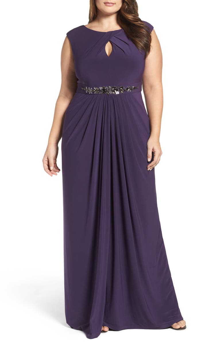 Adrianna Papell Embellished Jersey Gown (Plus Size) | Nordstrom