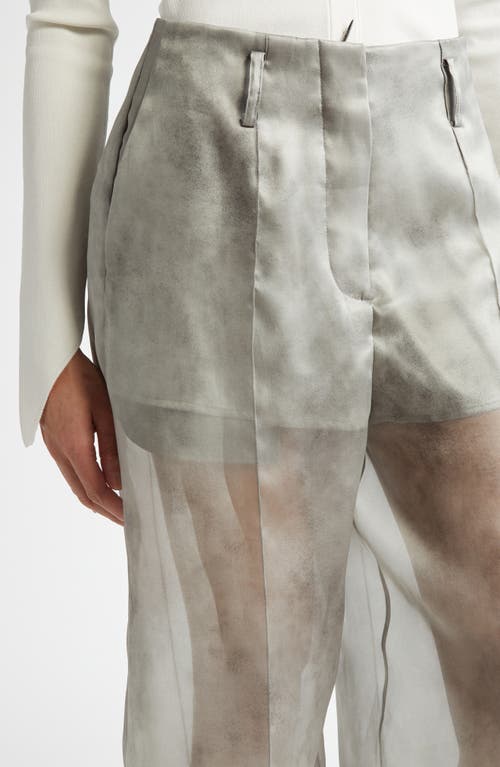 Shop Grace Ling Fog Silk Trousers In Fog Grey