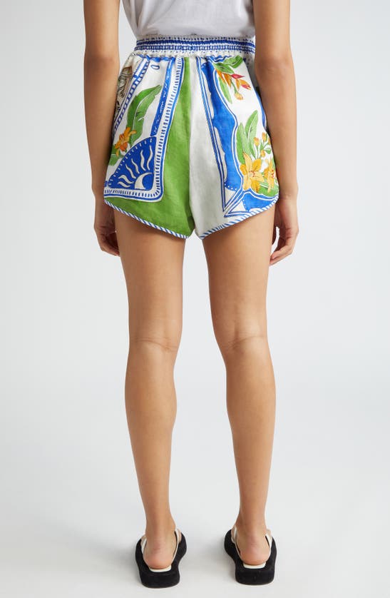 Shop Farm Rio Tropical Destination Linen Blend Shorts In Off-white