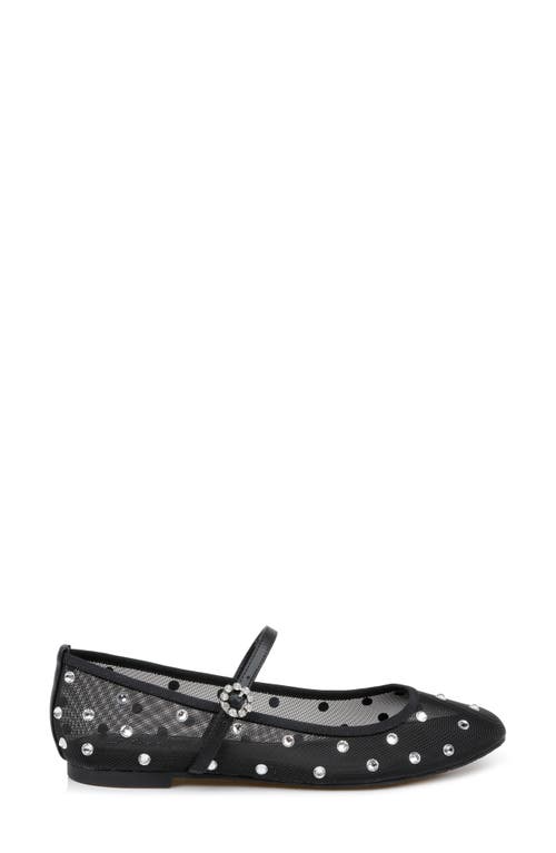 Shop Jewel Badgley Mischka Kaya Mary Jane Flat In Black Mesh