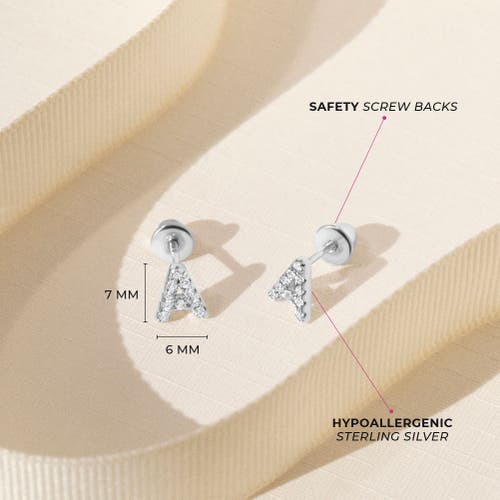 Shop In Season Jewelry Cubic Zirconia Letter Initial Earrings