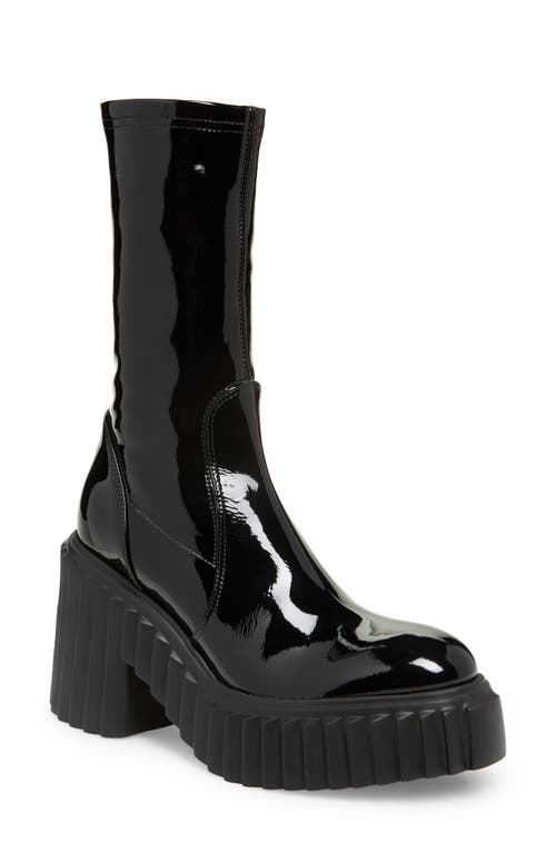 AGL Tiggy Sock Bootie in Black Patent Leather