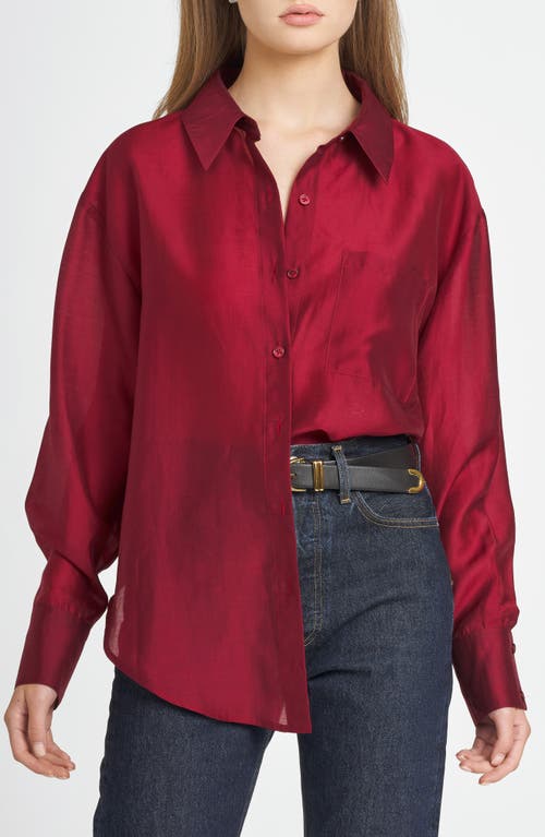 Shop Wayf X Chérie Madeleine Reverie Organza Shirt In Bordeaux