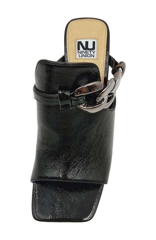 Ninety Union Ryder Open Toe Pump In Black Patent
