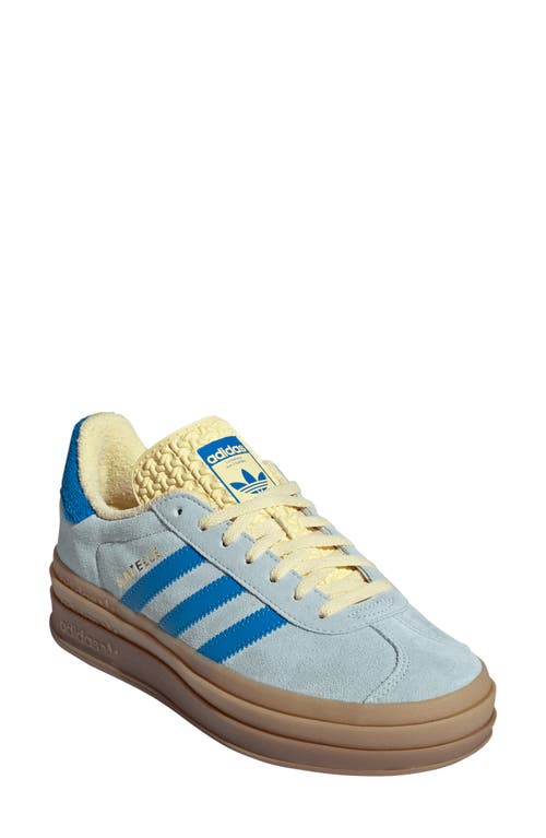 Shop Adidas Originals Adidas Gazelle Bold Platform Sneaker In Blue/bright Blue/yellow