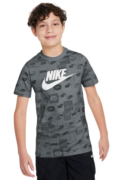 Shop Nike Kids' Sportswear Club Logo T-shirt In Smoke Grey