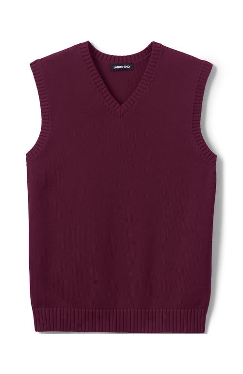 Lands' End School Uniform Cotton Modal Sweater Vest In Burgundy