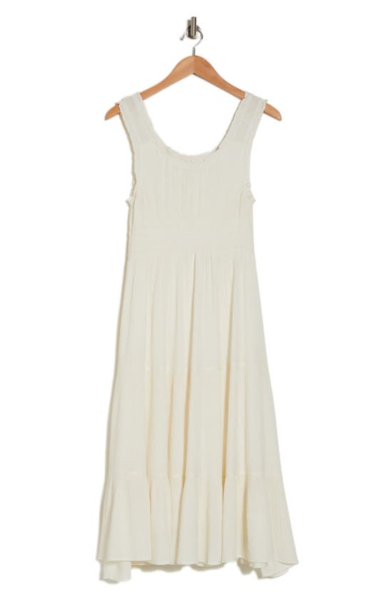Rachel Parcell Smocked Tiered Midi Dress In Ivory