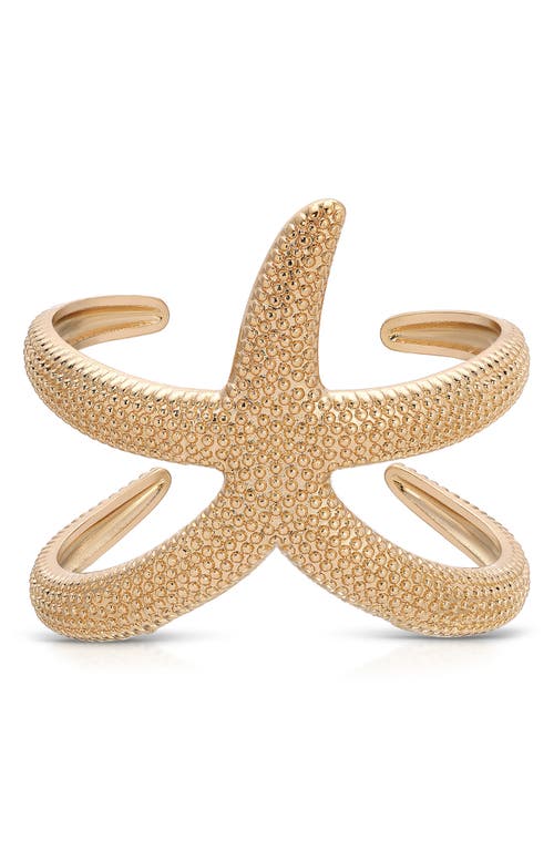 Ettika 18k Gold Plated Starfish Arm Cuff Bracelet In Gold
