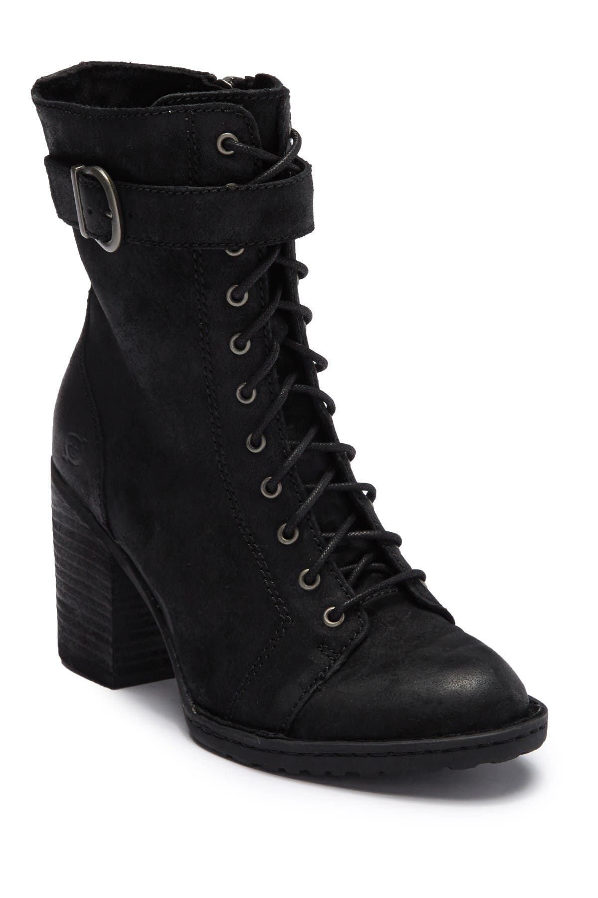 born leather lace up granny boots