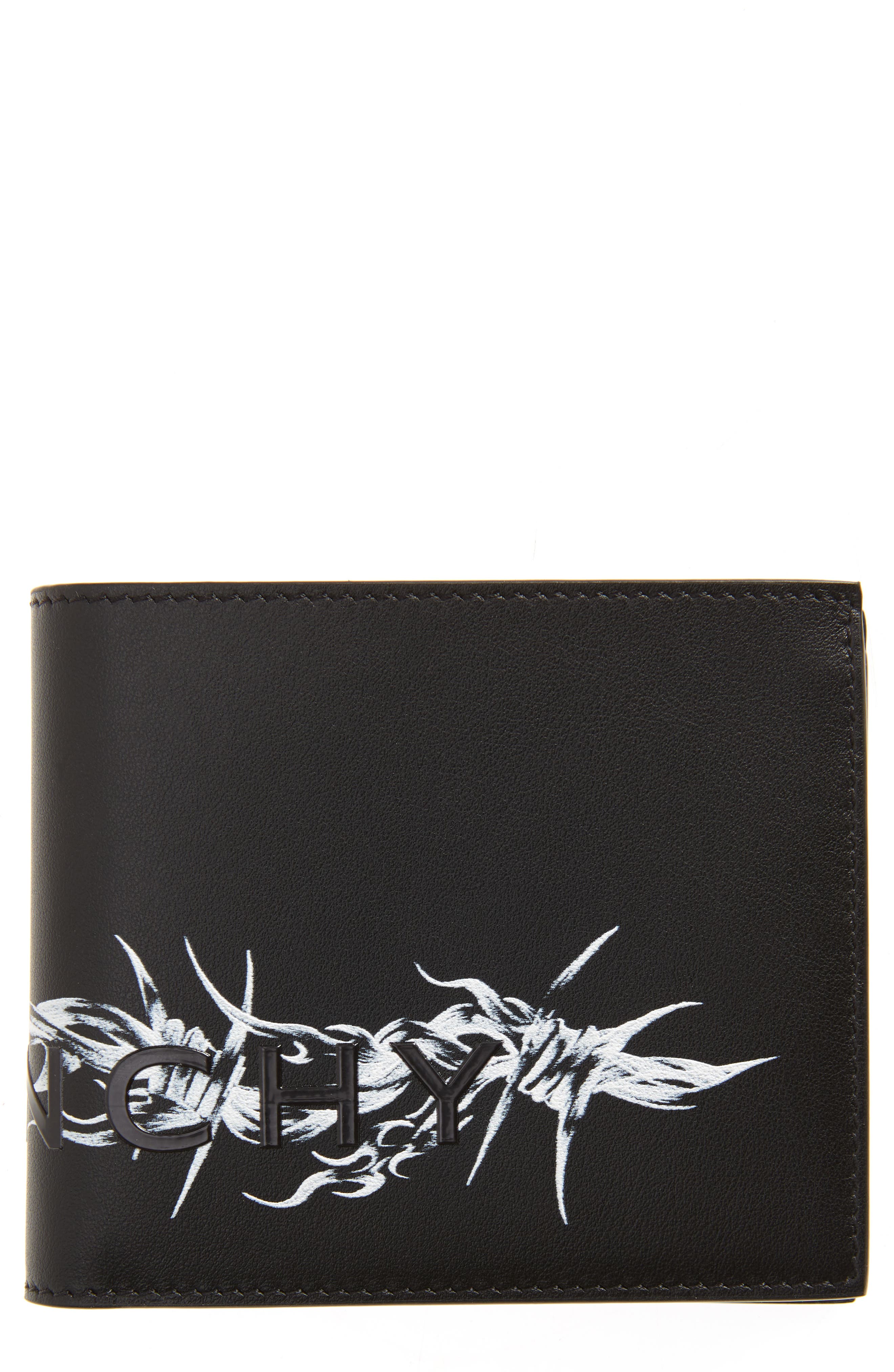 Givenchy Barbed Wire Logo Leather Bifold Wallet in Black at Nordstrom