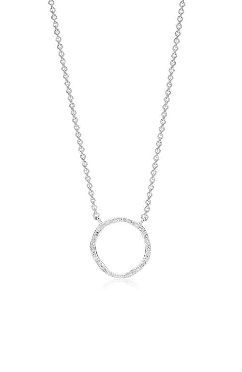 Monica Vinader Riva Circle Diamond Pendant Necklace In Silver/diamond