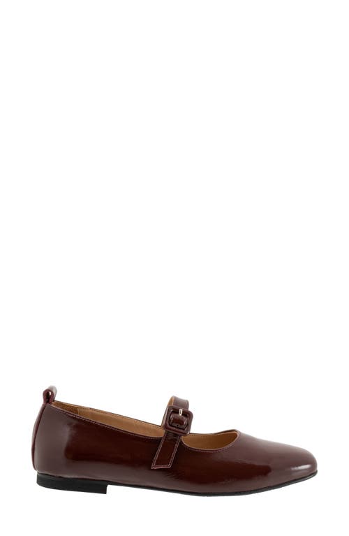 Bueno Eliana Mary Jane Flat In Bordeaux Patent