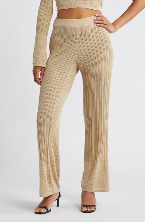 SOMETHING NEW Rayee Open Stitch Sweater Pants Marzipan at Nordstrom,