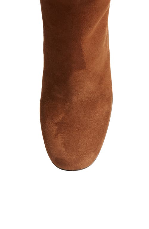 Prada Demi Block Heel Suede Bootie In Rovere